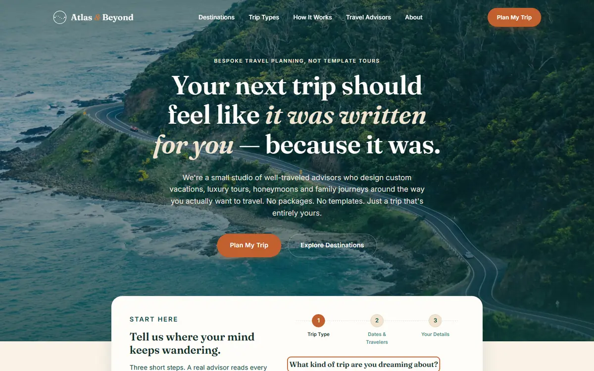 Preview of the Atlas & Beyond homepage