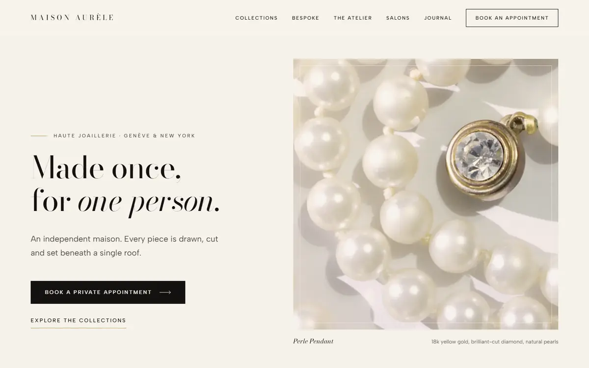 Preview of the Maison Aurèle homepage